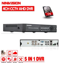 NINIVISION AHD 4 канала 1080 P HDMI 1080 P 4ch гибрид AHD цифровой видеорегистратор гибридный видеорегистратор NVR ONVIF для безопасности ip-камера P2P функция dvr-рекордер системы видеонаблюдения