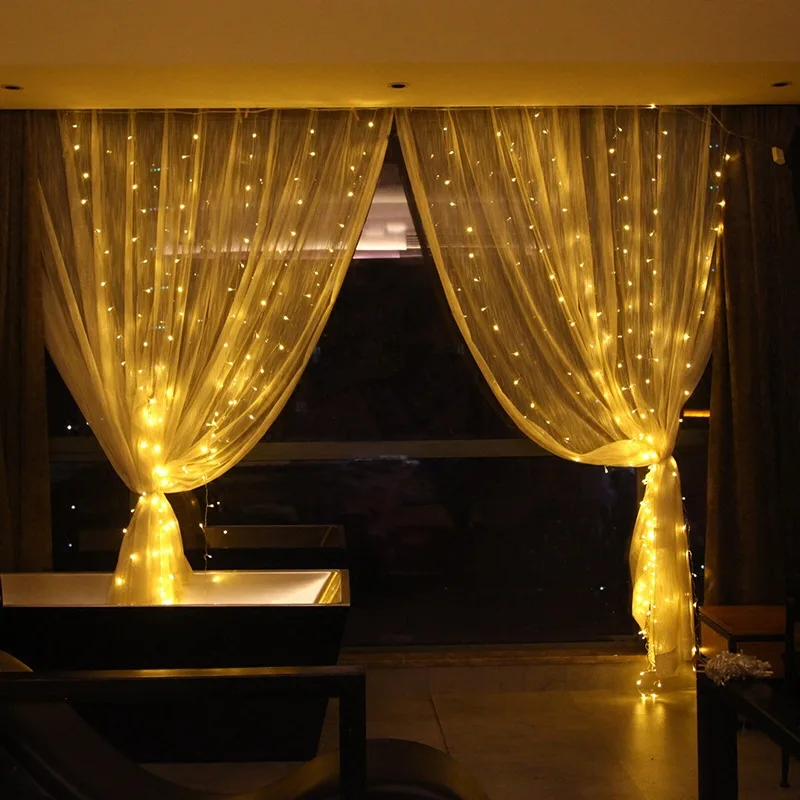 

3x3M Led Icicle Led Garland Curtain Fairy String Light Fairy Light Led Garland Christmas Light for Wedding Home Party Decoration