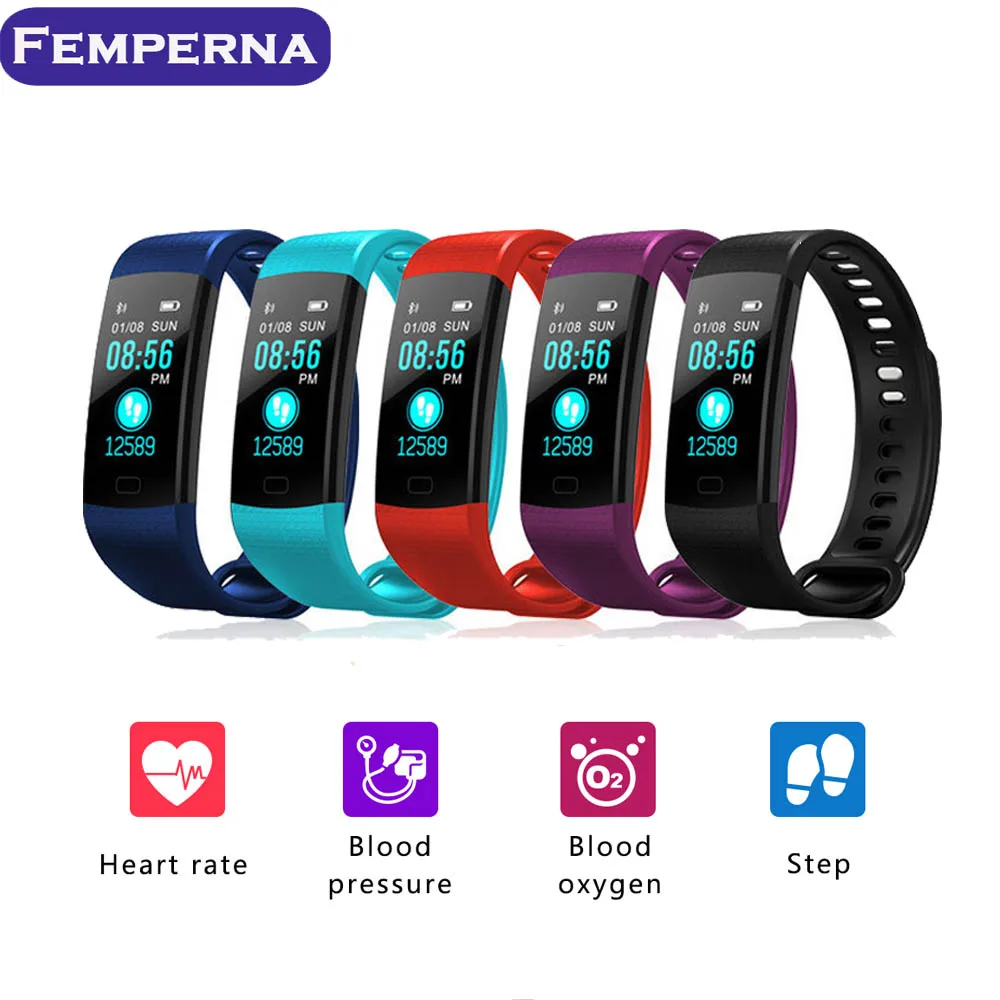 Femperna монитор сердечного ритма Фитнес браслет Ip67 Водонепроницаемый Smart Band Цвет
