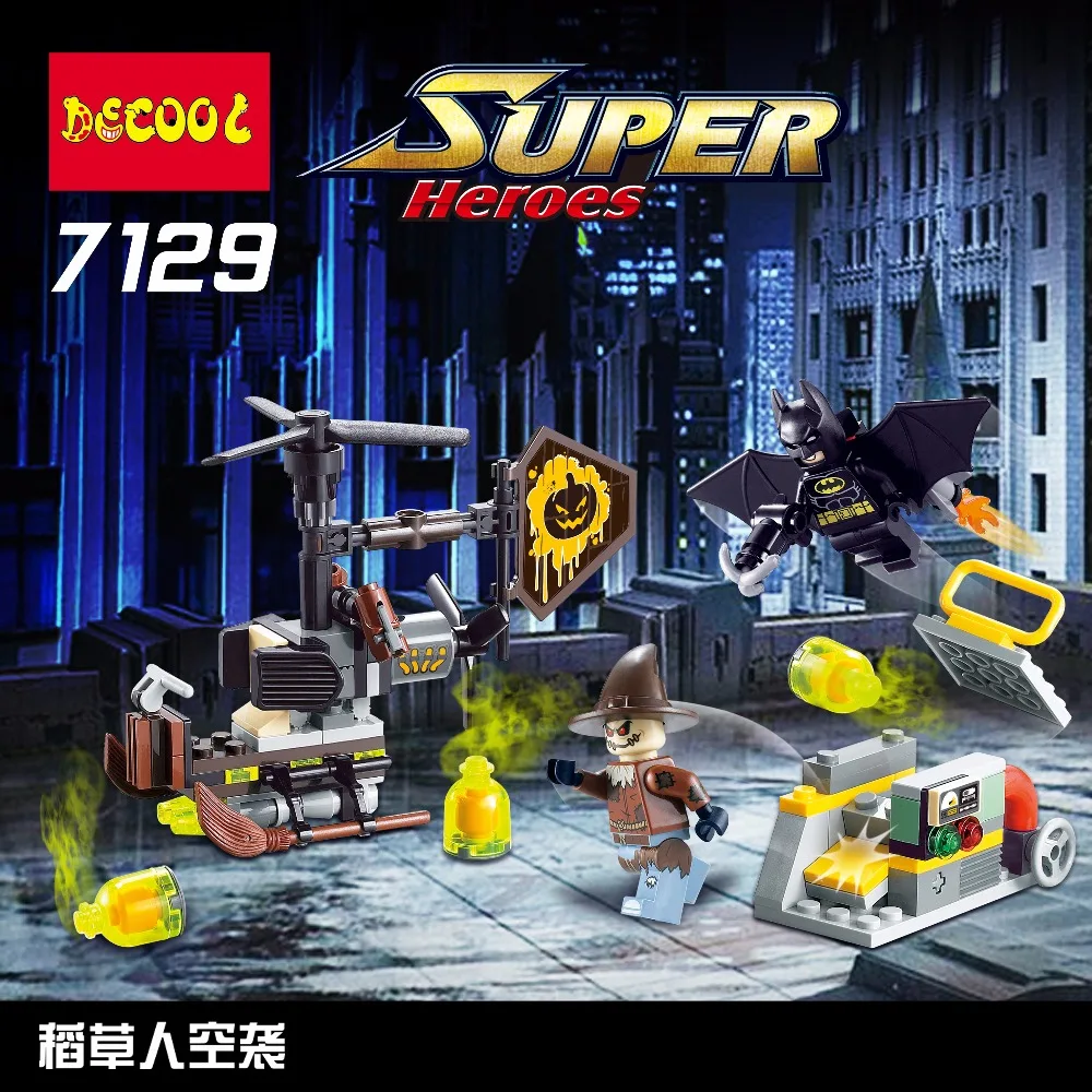 Конструктор Decool Superheroes 7129 141 шт. Бэтмен vs scaurecrow строительные блоки кубики подарки