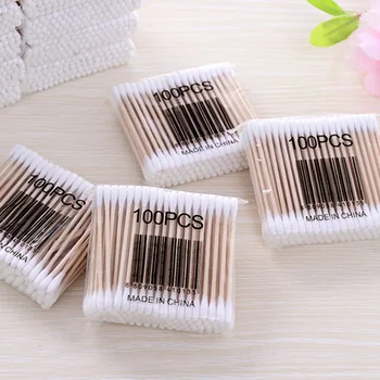 

100Pcs/bag Disposable Cotton Swabs Double Head Cotton Buds Cotton Tipped Applicator For Beauty Makeup Nose Ears Cleaning