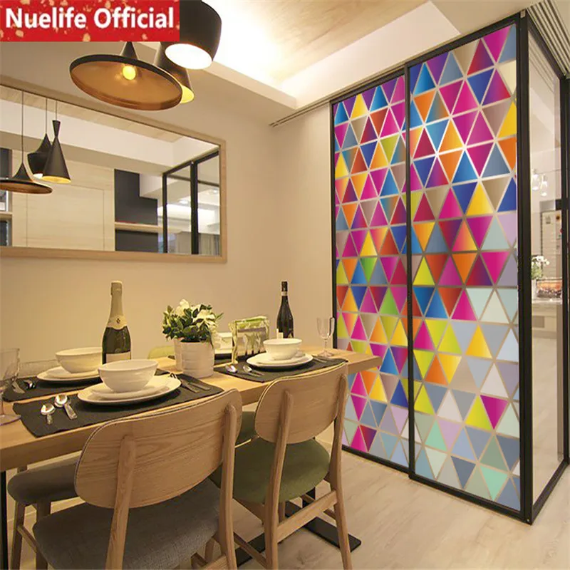 Цветные нерегулярные алмазные статичные наклейки для матового стекла