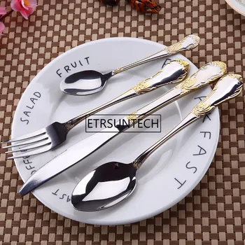 

20set/lot Tableware Cutlery Set 4Pcs Stainless Steel Kids Dinner Knives Forks Sets Food Dining Dinnerware Set