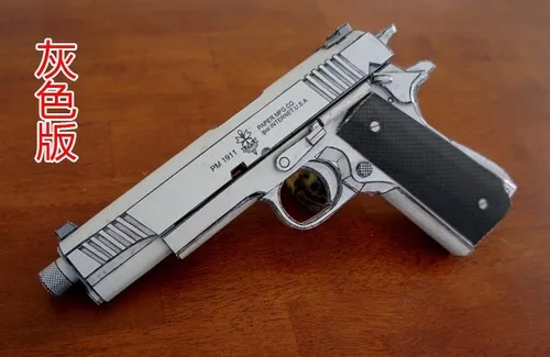 Colt M1911A1 пистолет Бумажная модель оружие пистолет 3D ручной работы рисунки огнестрельное оружие военные Пазлы игрушка - Цвет: gray