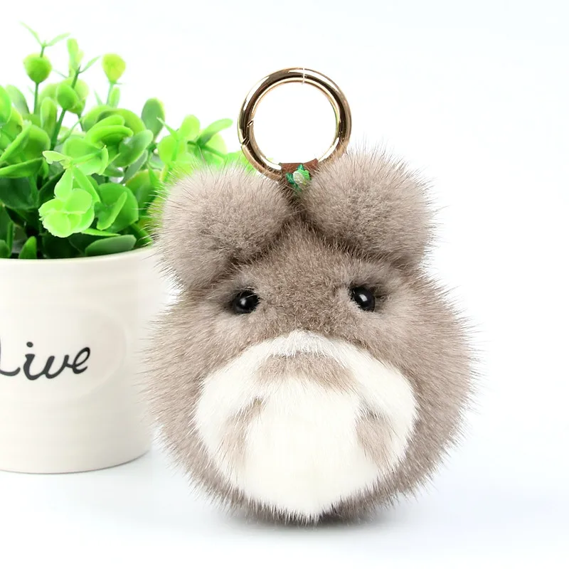 

2019 10cm Fashion Mink Fox Simulation Keychain Small Animal Squirrel Silver Keychain Plating Car Delivery Pendant.