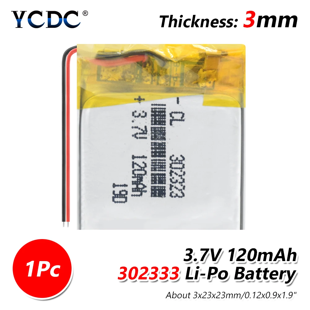 302323 Battery 3.7V 120mAh Rechargeable Li-Polymer Li-ion Batteries For MP3 MP4 DVR GPS Bluetooth earphone AHB302323 032323