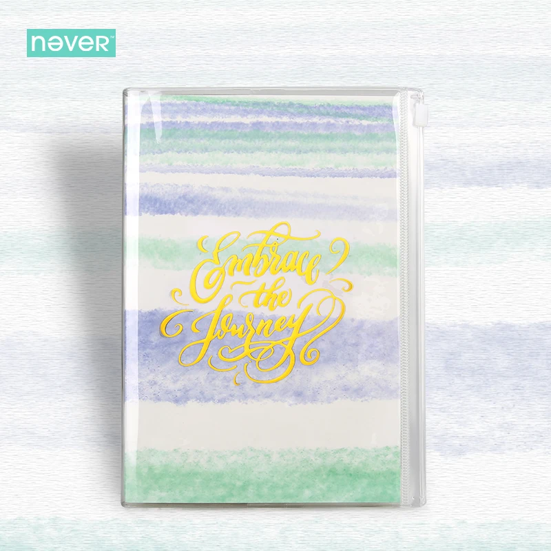 

Never Watercolor Collection Series Notebook With Transparent Cover Line Paper Notepad Planner 2018 Trend Korean Stationery Gift