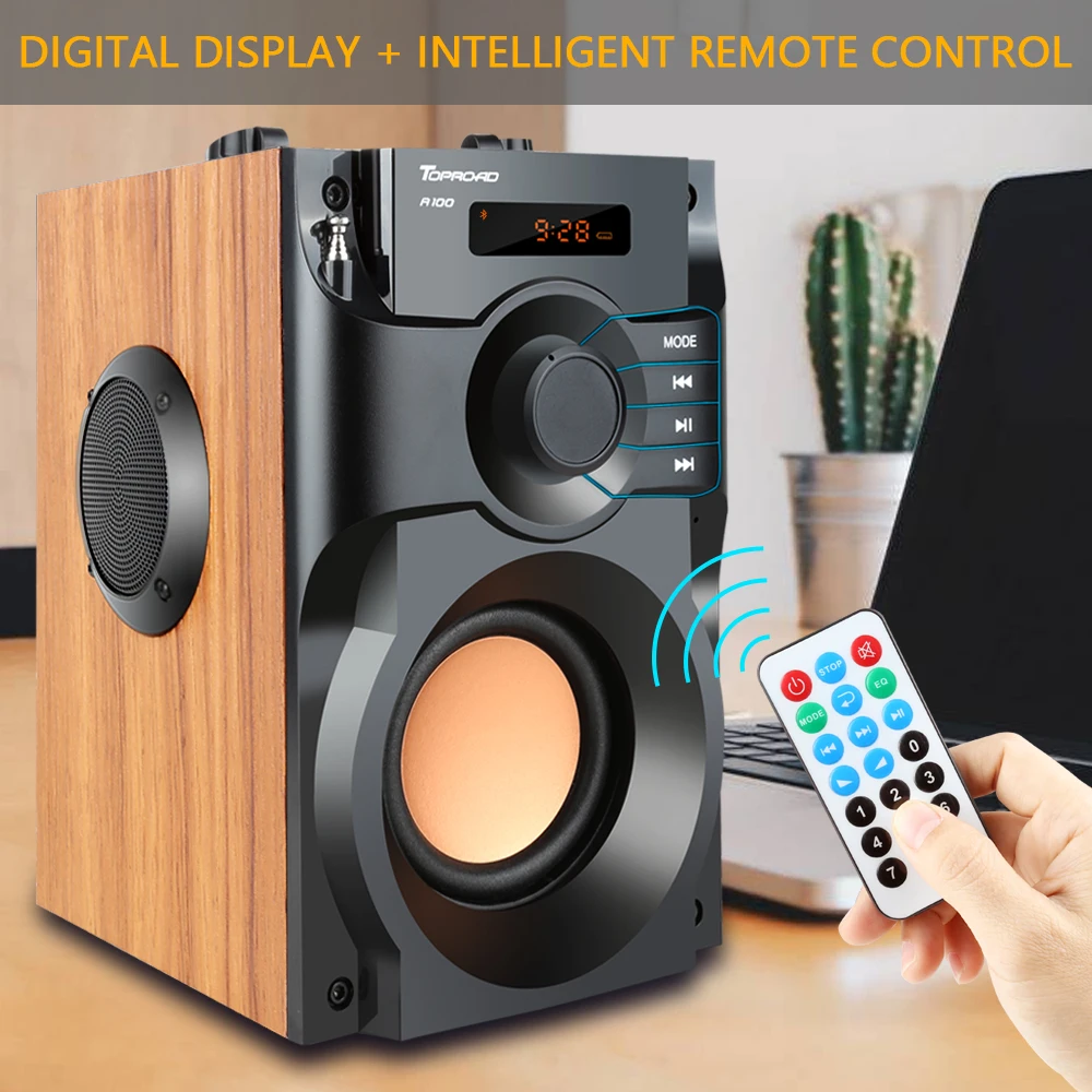 TOPROAD Portable Bluetooth Speaker Big Power Wireless Stereo Subwoofer Heavy Bass Speakers Sound Box Support FM Radio TF AUX USB