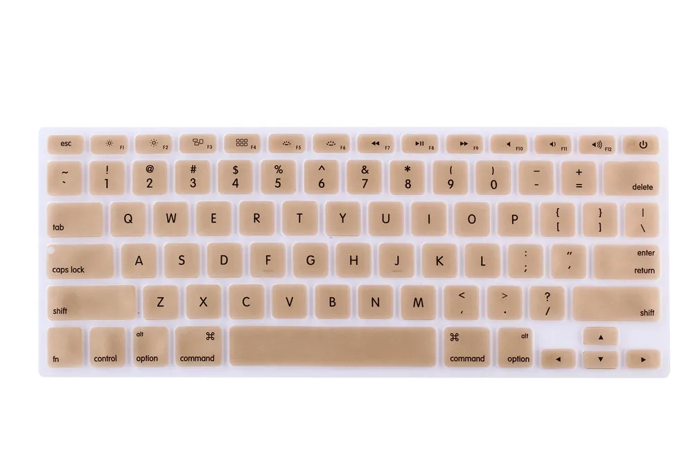 США силиконовая клавиатура для ноутбука Защитная пленка для Apple Macbook Air retina 13 15 17 Pro 13 - Цвет: Золотой