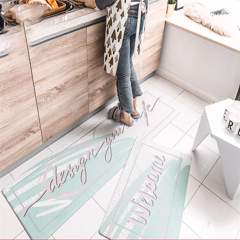 

New Modern Fashion PVC Delicate Soft Kitchen Mats Floor Door Mat Home Carpets For Living Room Bedroom Area Rugs Modern Carpet