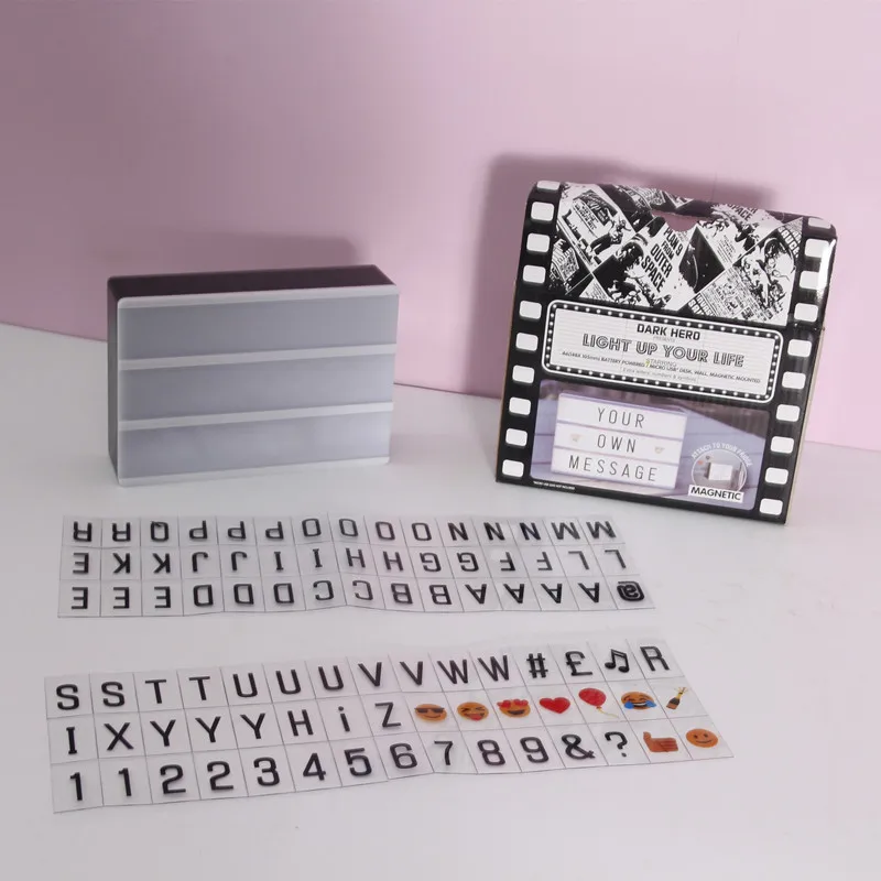 Novelty A6 Size DIY Light Box Expressions Letters 90 Cards Valentine's Day Wedding Party Decoration USB Rechargeable 16x11x5CM Novelty A6 Size DIY Light Box Expressions Letters 90 Cards Valentine's Day Wedding Party Decoration USB Rechargeable 16x11x5CM