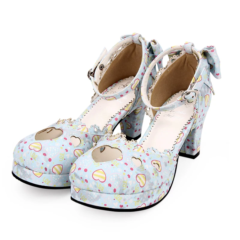 

Angelic imprint Sweet Lolita style Women pumps New Fashion Round Toe Wedge Heel lolita Shoes Size 35-39 8950