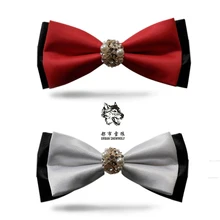 Новинка,, модный мужской корейский деловой Свадебный Жених, мужские изысканные шелковые галстуки с двойным бриллиантом, распродажа