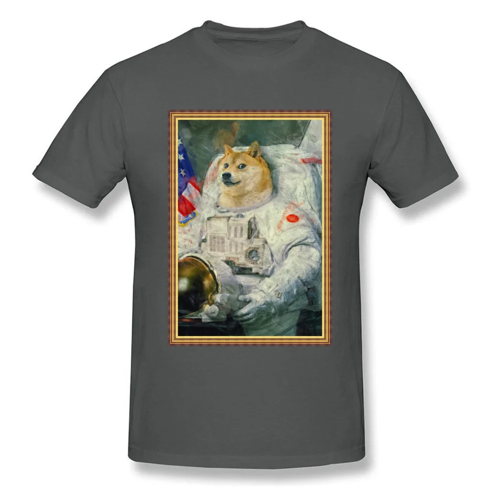 Party Astronaut Doge Men's Top T-shirts On Sale Thanksgiving Day Short Sleeve O Neck Cotton Tops Shirts Design Clothing Shirt Astronaut Doge carbon