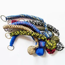 Открытый многоцветный безопасности защиты обезьяна кулак стальной шарикоподшипник самообороны ремешок брелок для выживания