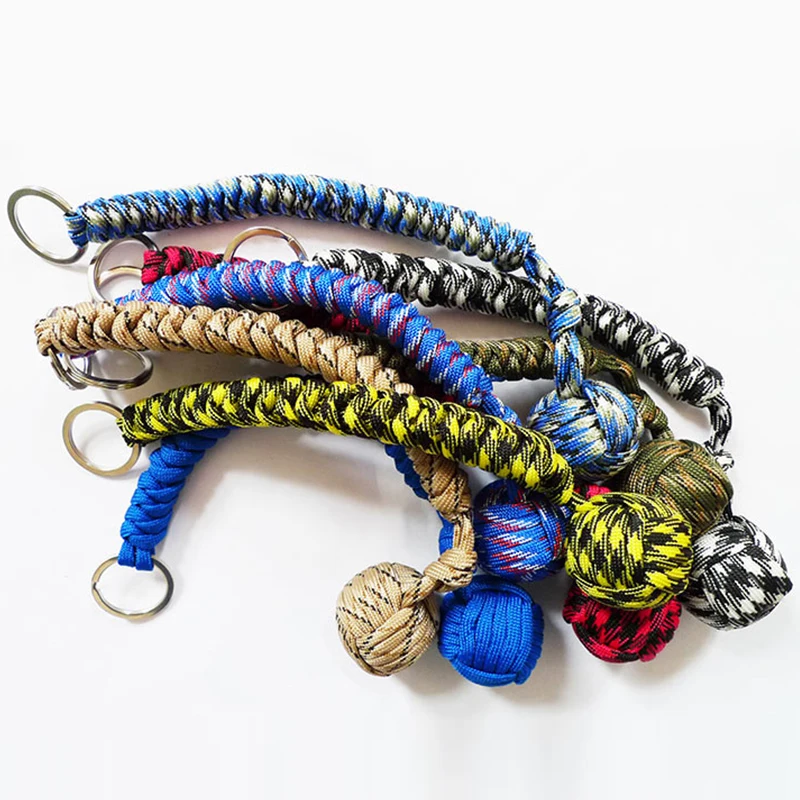 Outdoor Multicolor Security Protecting Monkey Fist Steel Ball Bearing Self Defense Lanyard Survival Key Chain huismerk kopen in de aanbieding Outdoor Multicolor Security Protecting Monkey Fist Steel Ball Bearing Self Defense Lanyard Survival Key Chain huismerk kopen in de aanbieding