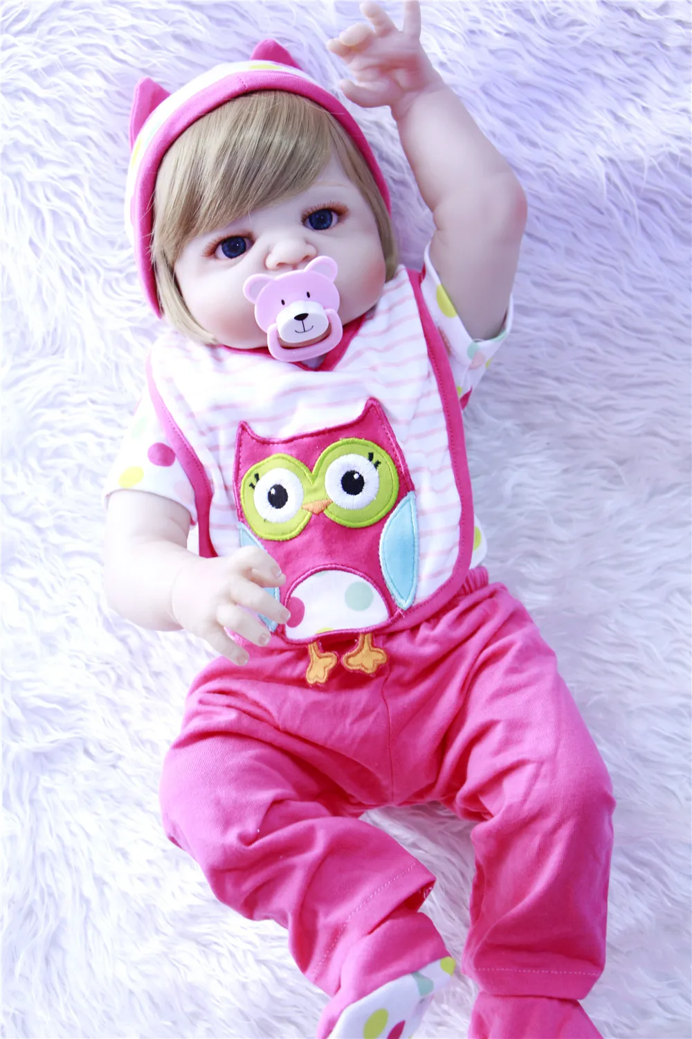 22 &quotreborn Baby Doll блонд кукла принцесса для девочек 55 см полный Силиконовый младенец