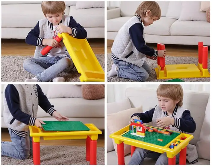Mesa com Placa de Base Educativo para Crianças Clássico Blocos Criativo Tijolo Mesa Brinquedo Tamanho Pequeno Diy 8 Brinquedos e hobbies