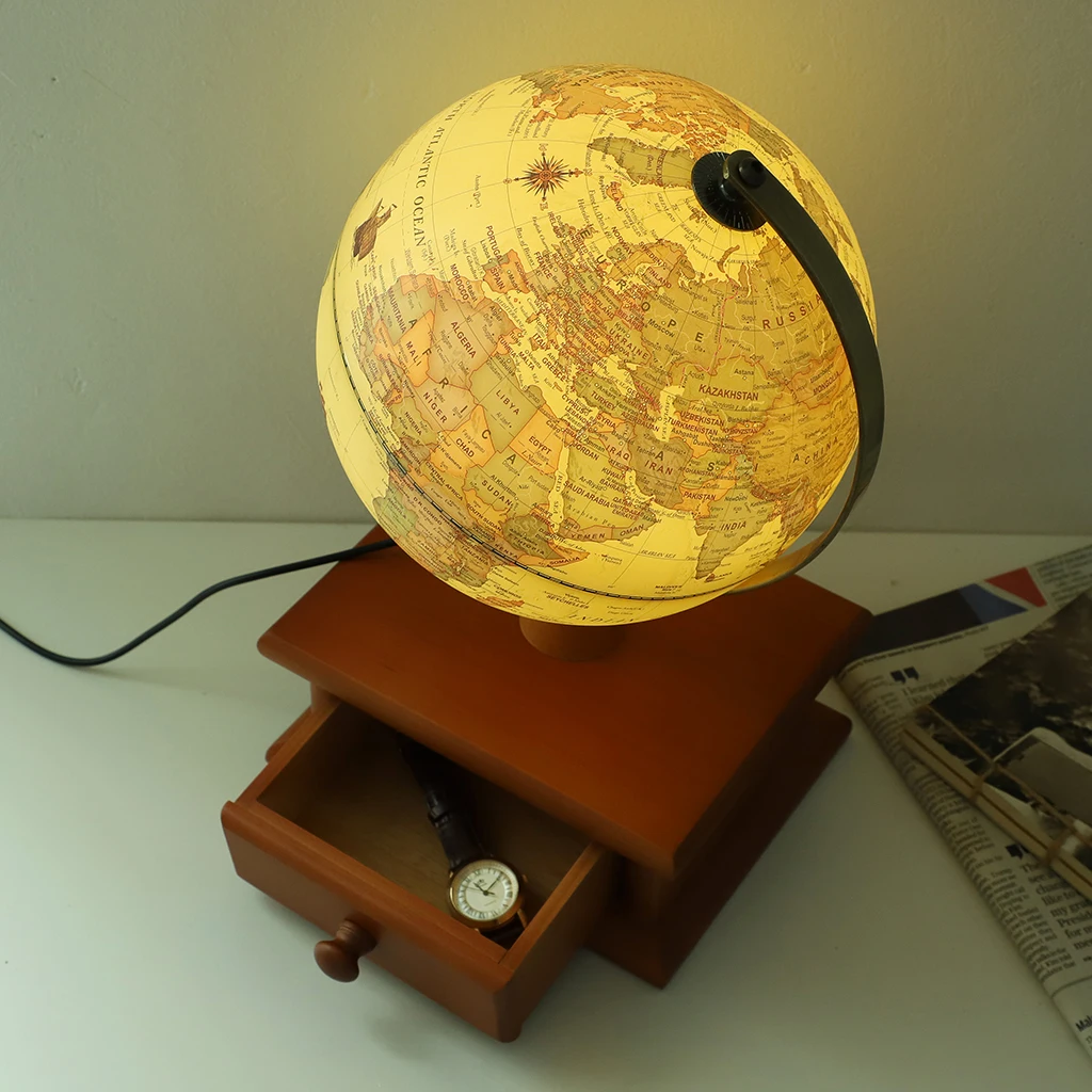 20 см мировая земля Глобус географическая карта светодиодный подсветкой для рабочего стола украшения для дома, офиса, школы студентов подарок