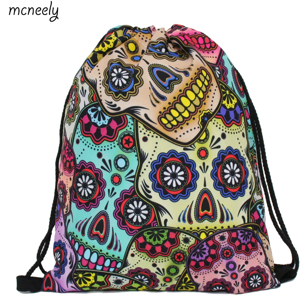 

Cute 3D Printing School Bags Travel Storage Backpacks Drawstring Bag for Ladies Bundle Pocket Shopping Bag
