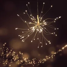 Светодиодный фейерверк на веревке праздничный декоративный Сказочный свет с пультом дистанционного управления для рождественской свадебной вечеринки на батарейках JQ