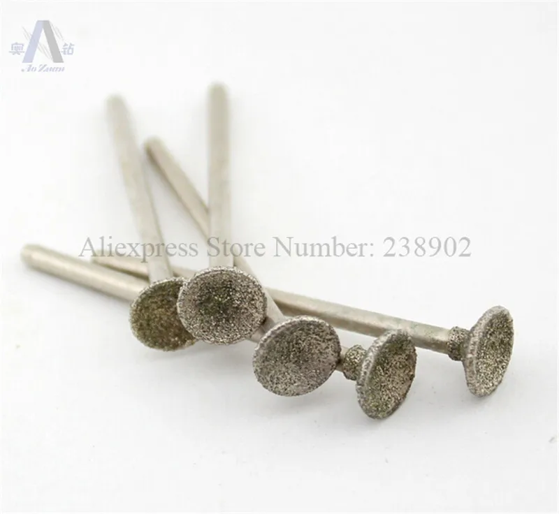 

5pcs 8 mm 5/16" Diamond Mounted Points SPHERICAL CONCAVE Head Grinding Bit Gems