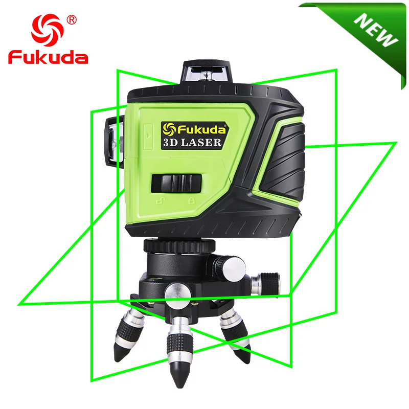 

Fukuda Brand 12 Lines 3D 93T-3GX OSRAM Laser Level Self-Leveling 360 Horizontal Vertical Cross Super Powerful green Laser Beam