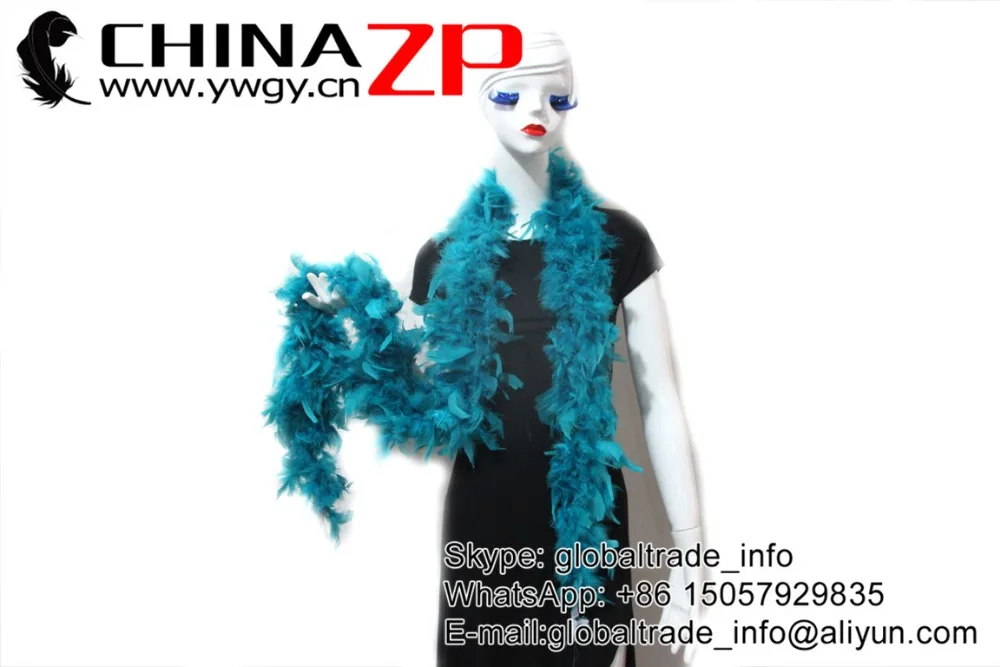 6 peacock green turkey feather boa wholesale (17)