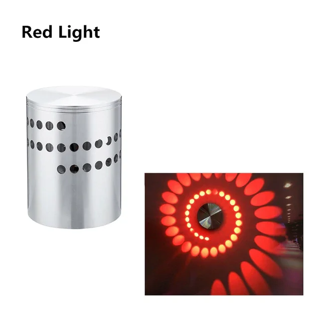 3W Красочный светодиодный алюминиевый настенный светильник с отверстиями по спирали с пультом дистанционного управления для гостиной спальни прикроватная лампа бар KTV коридор огни - Цвет абажура: Красный