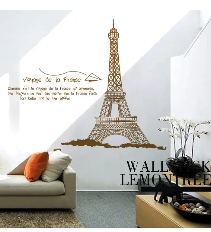 Retro parís torre eiffel pegatinas niño el amor dormitorio decoración