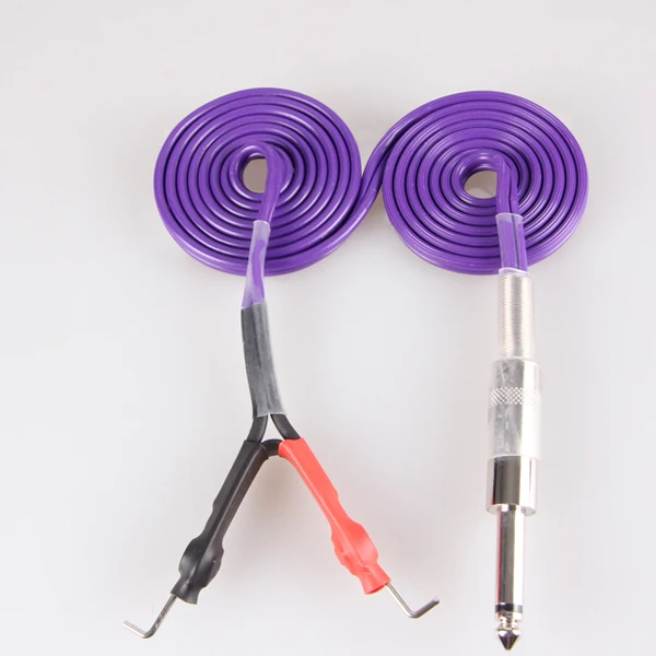 

2PCS Tattoo Clip Cord Rubber Silicone Standard phono plug Cord For Tattoo Power Supply Tattoo Machine TCC-E1004-Purple