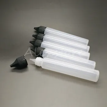 

50pcs Bottle 30ml PE dropper bottles e liquid Plastic empty slim oil eliquid bottle Pen Shape black with long caps