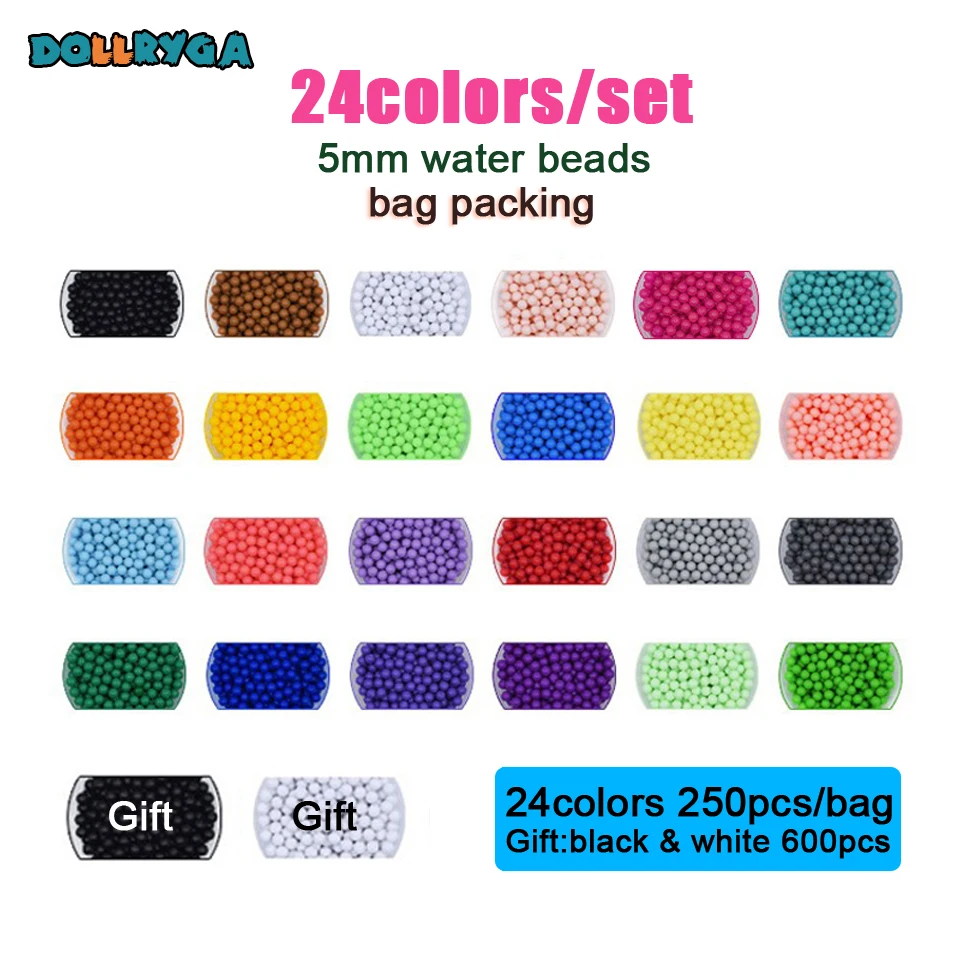 DOLLRYGA 24 цвета 6600 шт./компл. Perler DIY Pegboard липкие водные бусины аксессуары инструмент Аква головоломка волшебная вода шарик детская игрушка