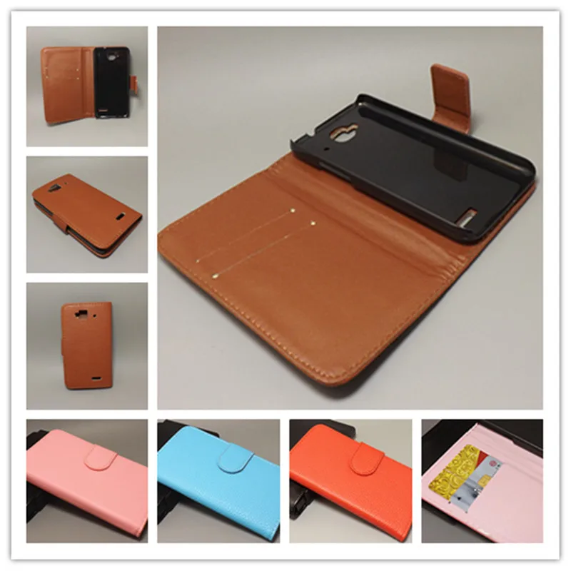 

Alcatel One Touch Idol mini Back Cover OT6012A 6012W 6012X 6012D Lichi Case Pouch Flip case with 2 Card Holder and pouch slot