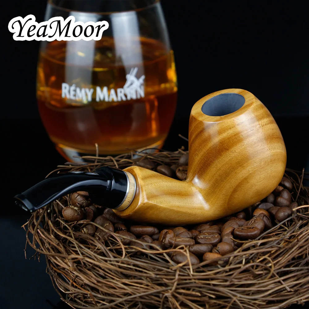 

New Free Style Wooden Pipe Smoking Pipe 9mm Filter Green Sandal Wood Pipe Small Tobacco Pipe 10 tools free Smoking Accessory