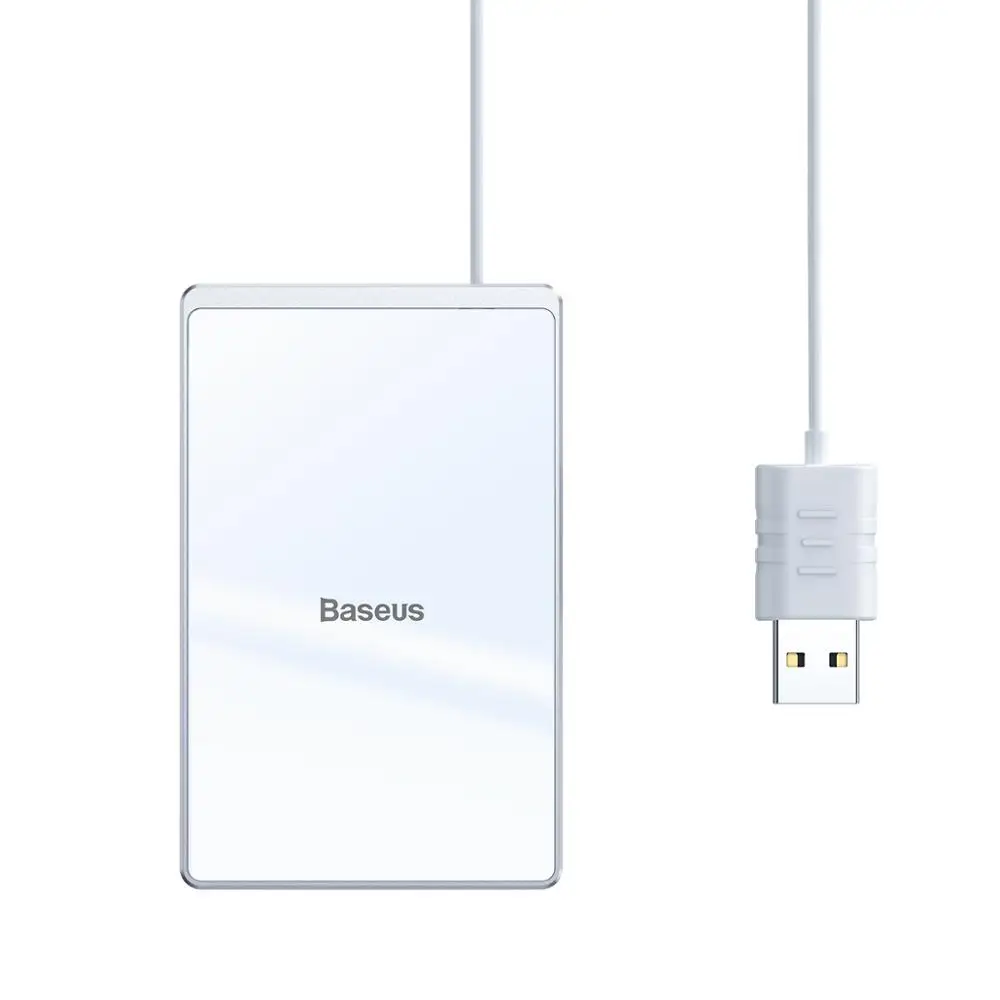 Baseus 15 Вт Qi Беспроводное зарядное устройство портативная карточная конструкция быстрая Беспроводная зарядная площадка для iPhone X XR XS samsung S10 Xiaomi Mi 9 huawei - Тип штекера: white