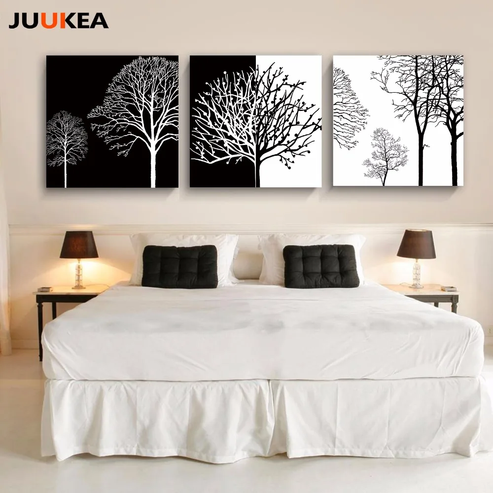 Nordic Hitam Putih Ilustrasi Pohon Kanvas Cetak Lukisan Poster Seni Nordic Hitam Putih Ilustrasi Pohon Kanvas Cetak Lukisan Poster Seni