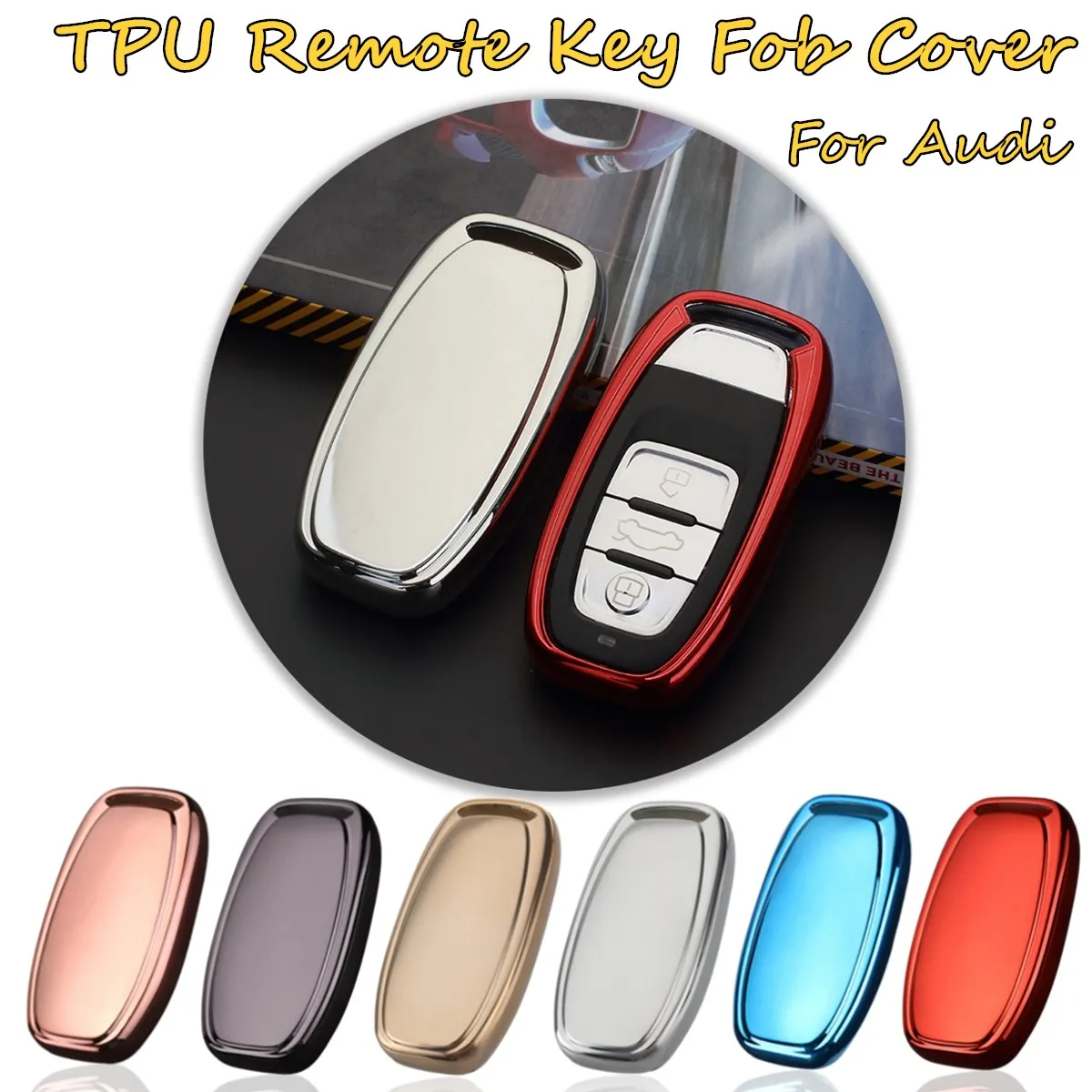 Pink Protective TPU Key Case for 2014 2015 Audi A4 S4 A5 S5 RS5 Q5 Quattro