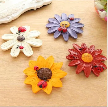 

New!4pc/pack Sun flower Fridge Magnet Kids Mix Color Kawaii Cute Vader Yoda Decorative Refrigerator Souvenir Magnetic Sticker