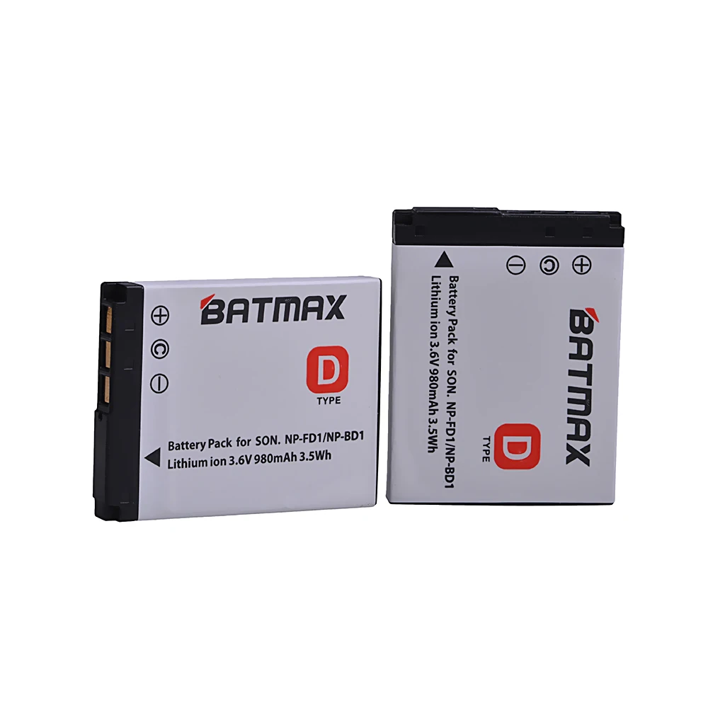 Batmax 2 Pz Np-Fd1 Np-Bd1 Np Bd1 Fd1 Batterie Per Foto/Videocamera Per Sony Dsc T300 Tx1 T900 T700 T500 T200 T77 T900 T90 T70 T2 G3 S930