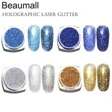 2g/pot, 0,2 мм(1/128 008) голографические блестящие лазерные порошки хромированные пигменты блестки пыли для ногтей, тату-искусства, макияж