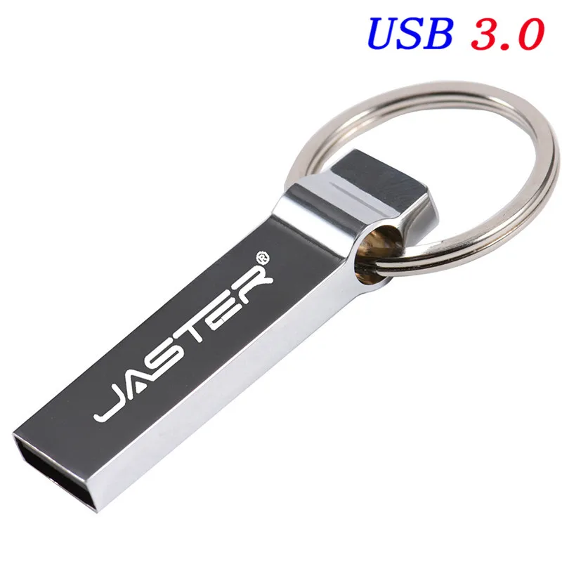 JASTER флеш-накопитель USB 3,0 64 ГБ 32 ГБ 16 ГБ металлическая ручка-накопитель из нержавеющей стали USB карта памяти Флешка с кольцом для ключей логотип клиента - Цвет: A