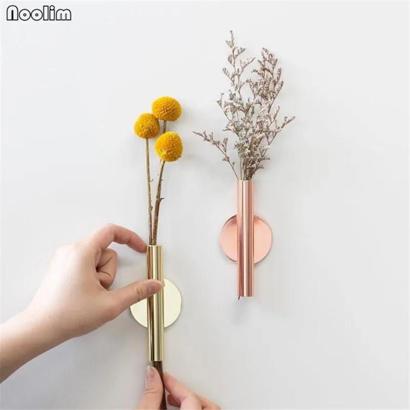 Noolim Nordic Wall Hanging Dried Flower Vase Creative Iron Tube