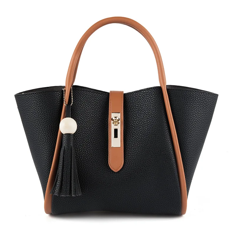 

PU Leather Women Messenger Bag Big Shoulder Bag Large Capacity Totes Black Casual Women Handbag Tote Bags