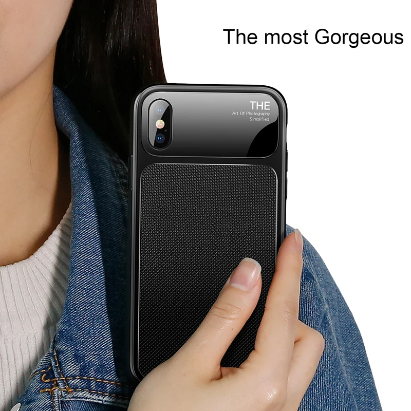 Baseus funda de teléfono de lujo para iPhone X 10 de la nebulosa de TPU suave y vidrio de cubierta de caso para iPhone 8 7 Plus Coque Fundas