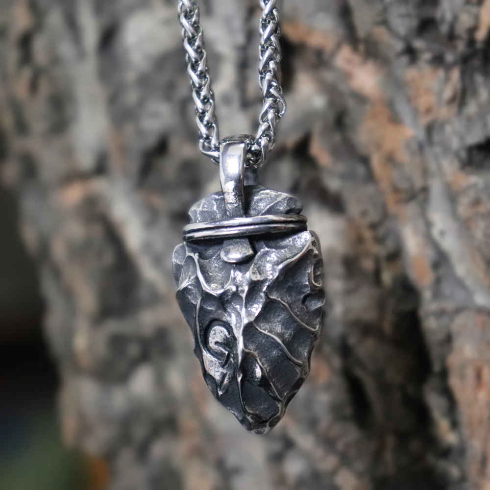 Для мужчин Викинг Руна стрела с камнями нержавеющая сталь кулон ожерелье Винтаж Скандинавская бижутерия воина