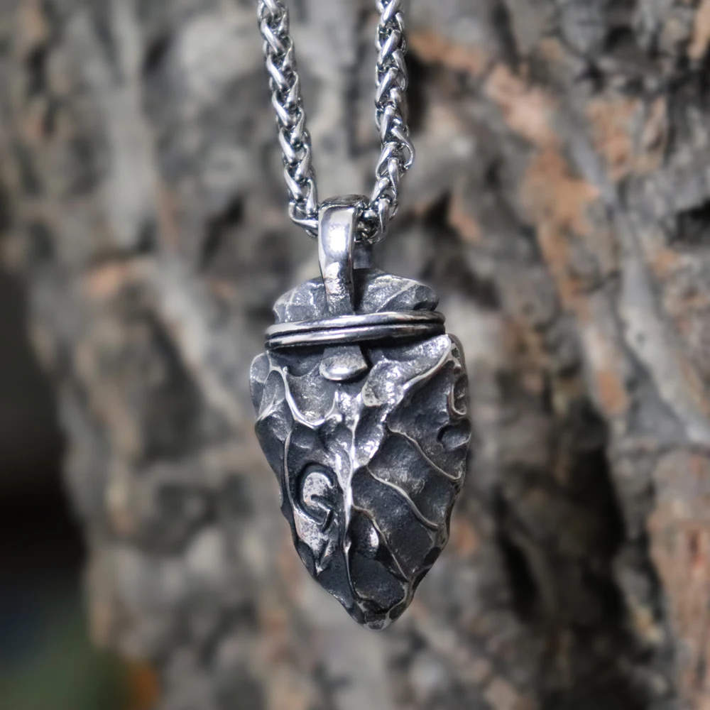 

Men Viking Original Rune Stone Arrow Stainless Steel Pendant Necklace Vintage Nordic Warrior Jewelry