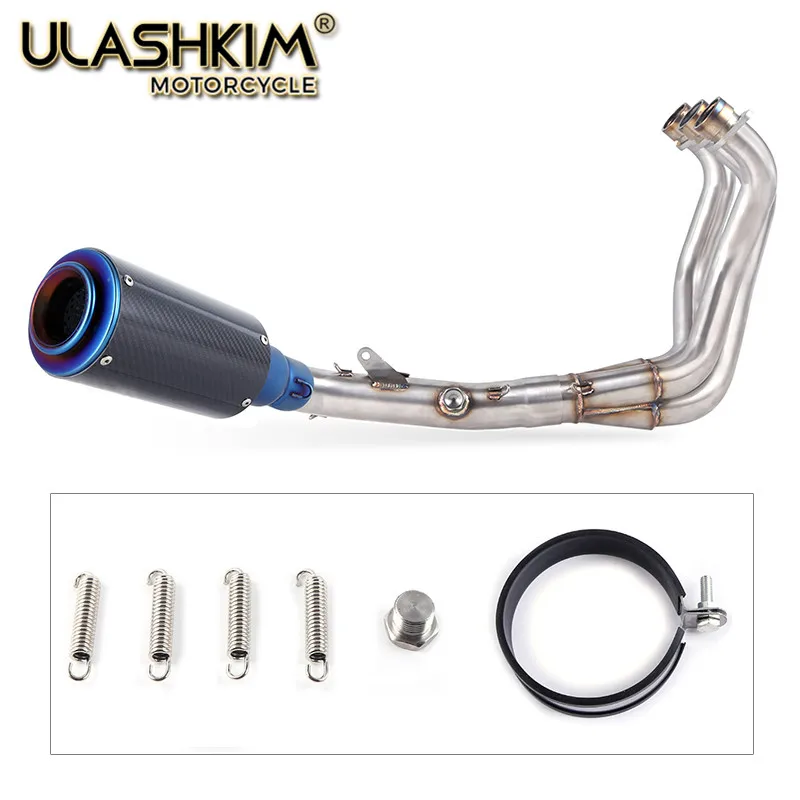 

Motorcycle Full System Carbon Fiber Escape Middle Pipe Exhaust Slip on For yamaha FZ09 MT09 MT-09 FZ-09 2014-2018 Not for Tracer
