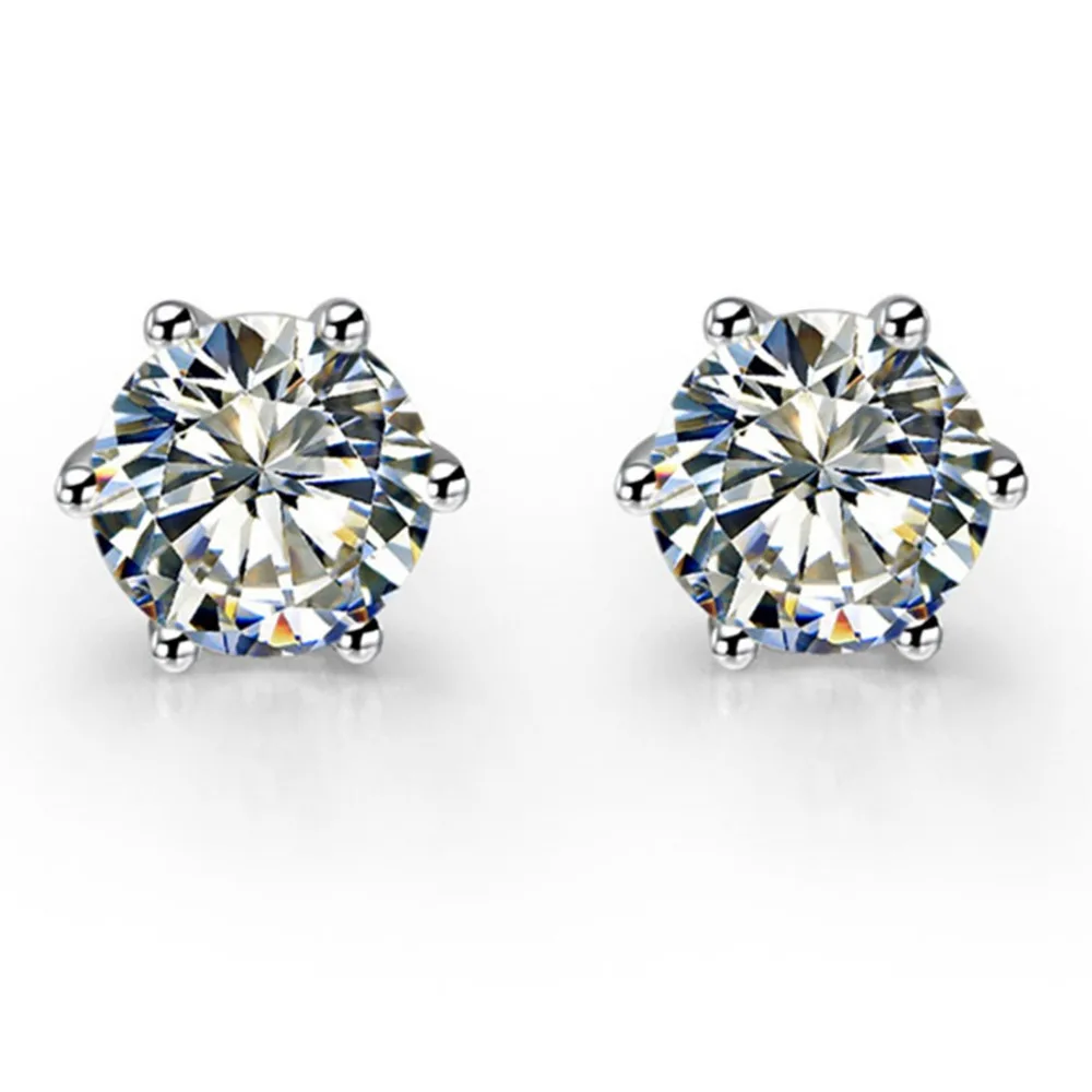 Charles& Colvard Moissanite серьги в виде корзин 0.5CT/шт для женщин стерлингового серебра обручение Jewelry серьга с муассанитом гвоздики