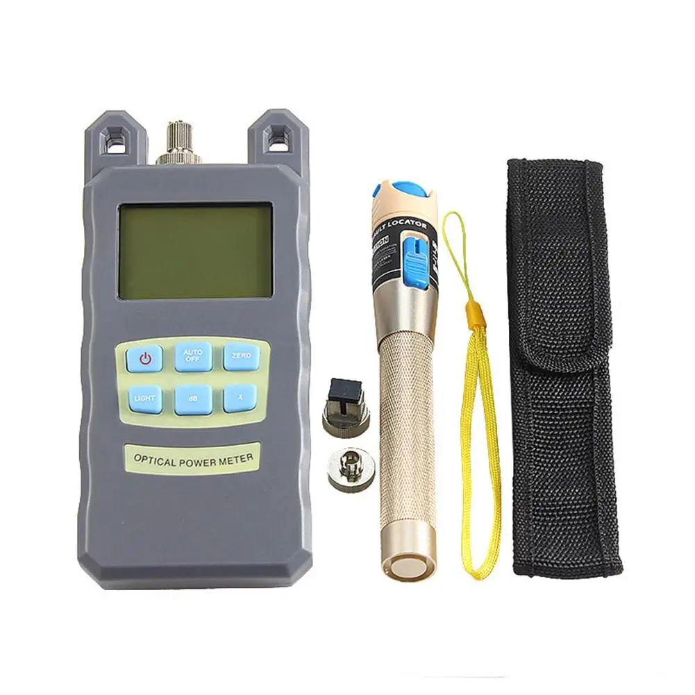 

AUA 9 In 1 Fiber Optic FTTH Tool Kit with Fiber Cleaver Optical Power Meter 5km Visual Fault Locator